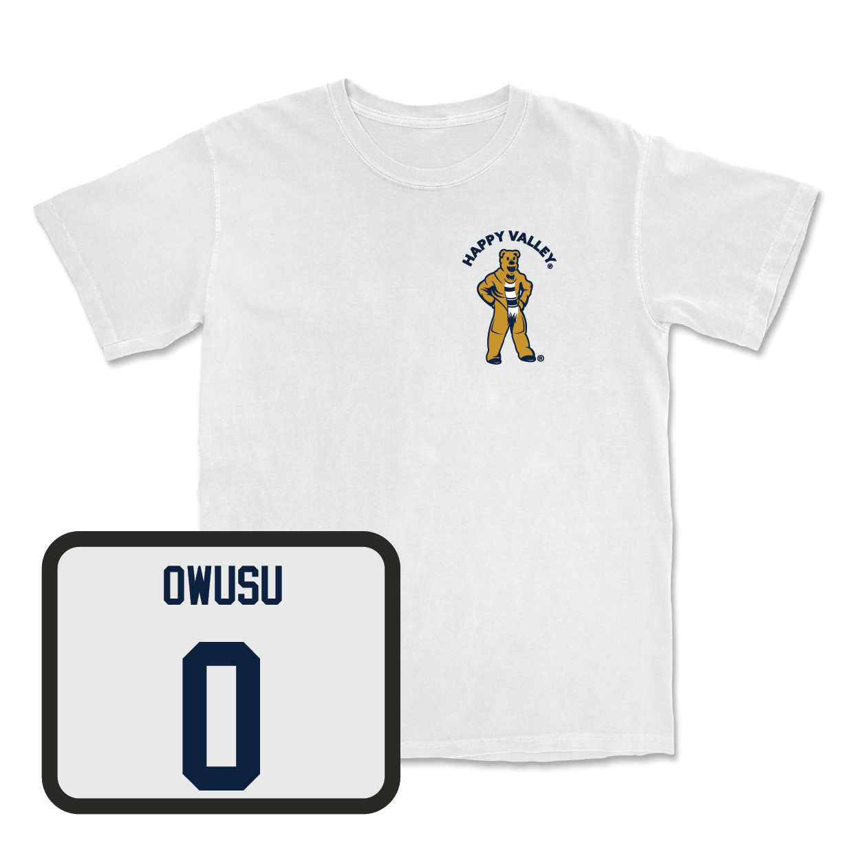 Women's Basketball White Happy Valley Comfort Colors Tee   - Ashley Owusu